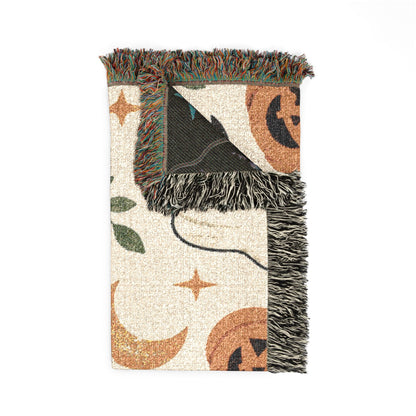 Halloween Ghost & Pumpkin Woven Blanket