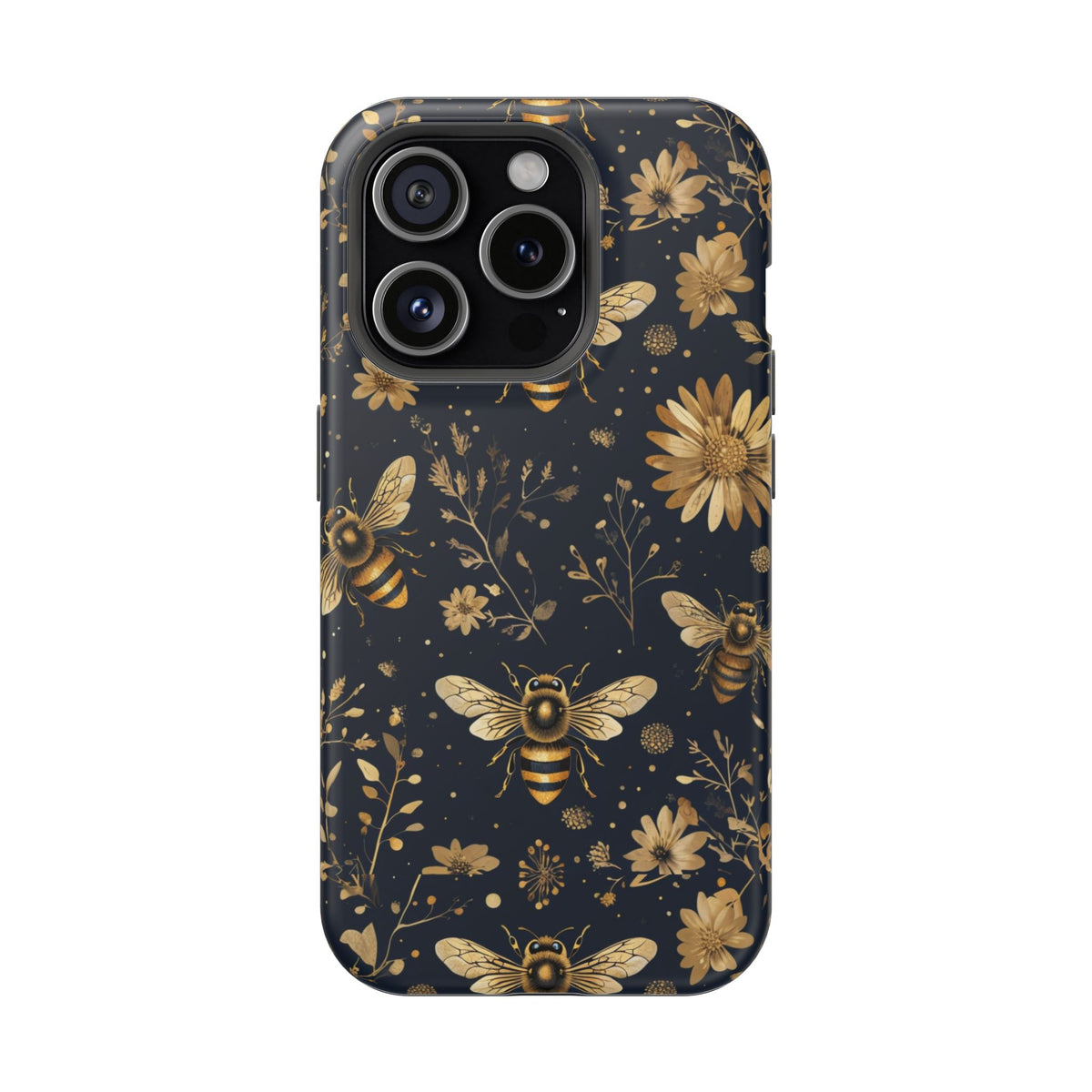 Gold Bees & Daisies Magnetic Tough Case, alternate view