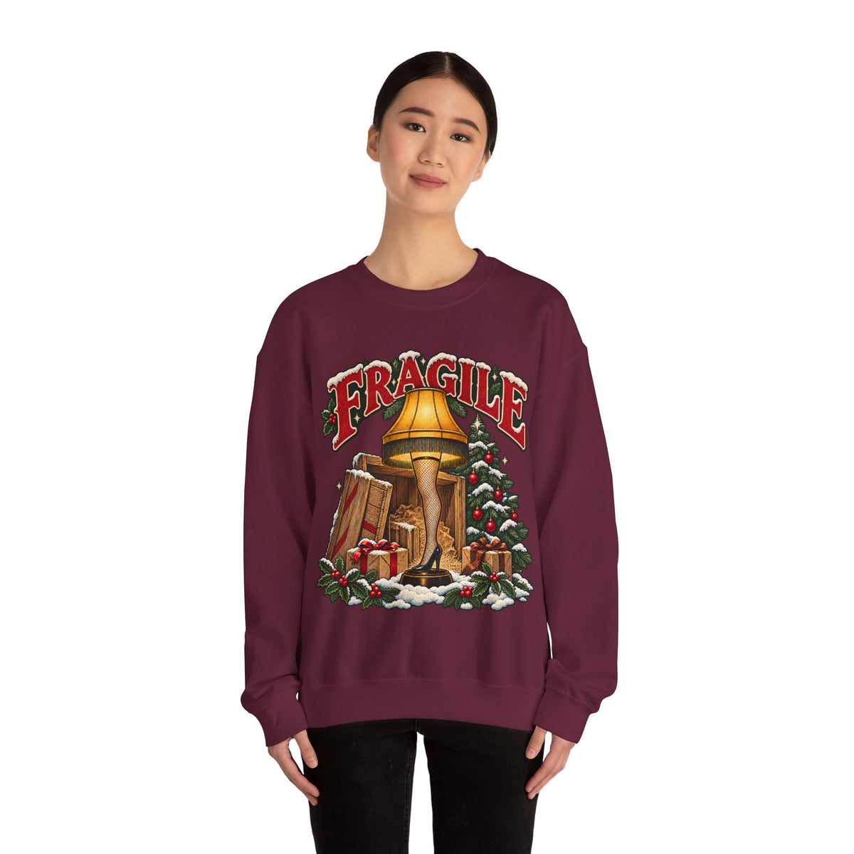 A Christmas Story 'Fragile' Leg Lamp Crewneck Sweatshirt