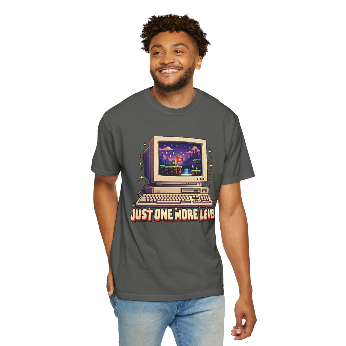 Retro Computer 'Just One More Level' Gaming Tee