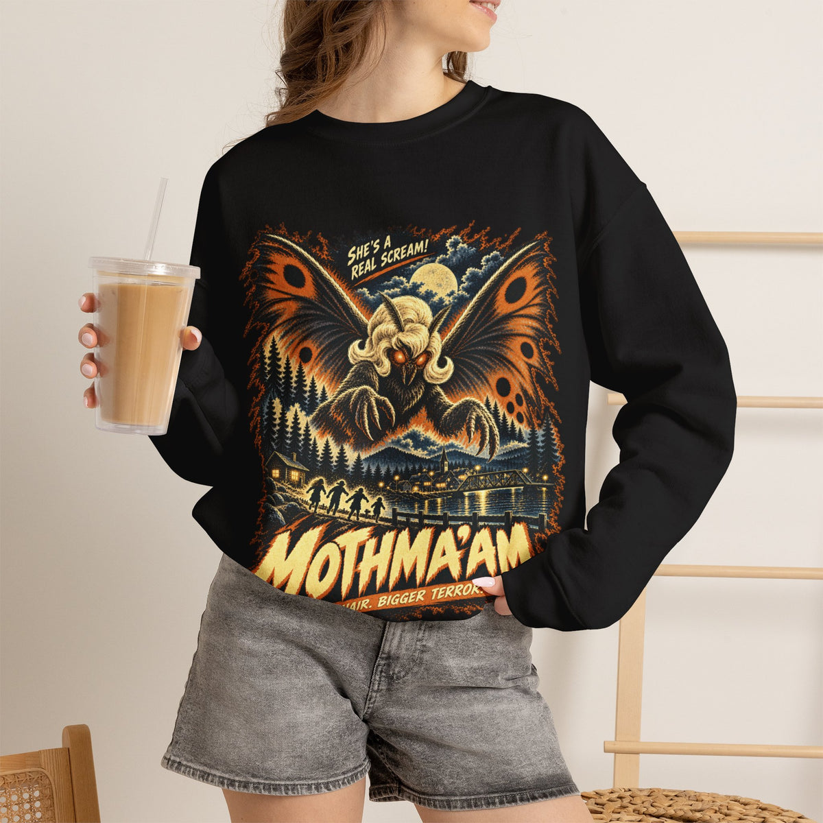 Mothmaam Retro Monster Crewneck Sweatshirt