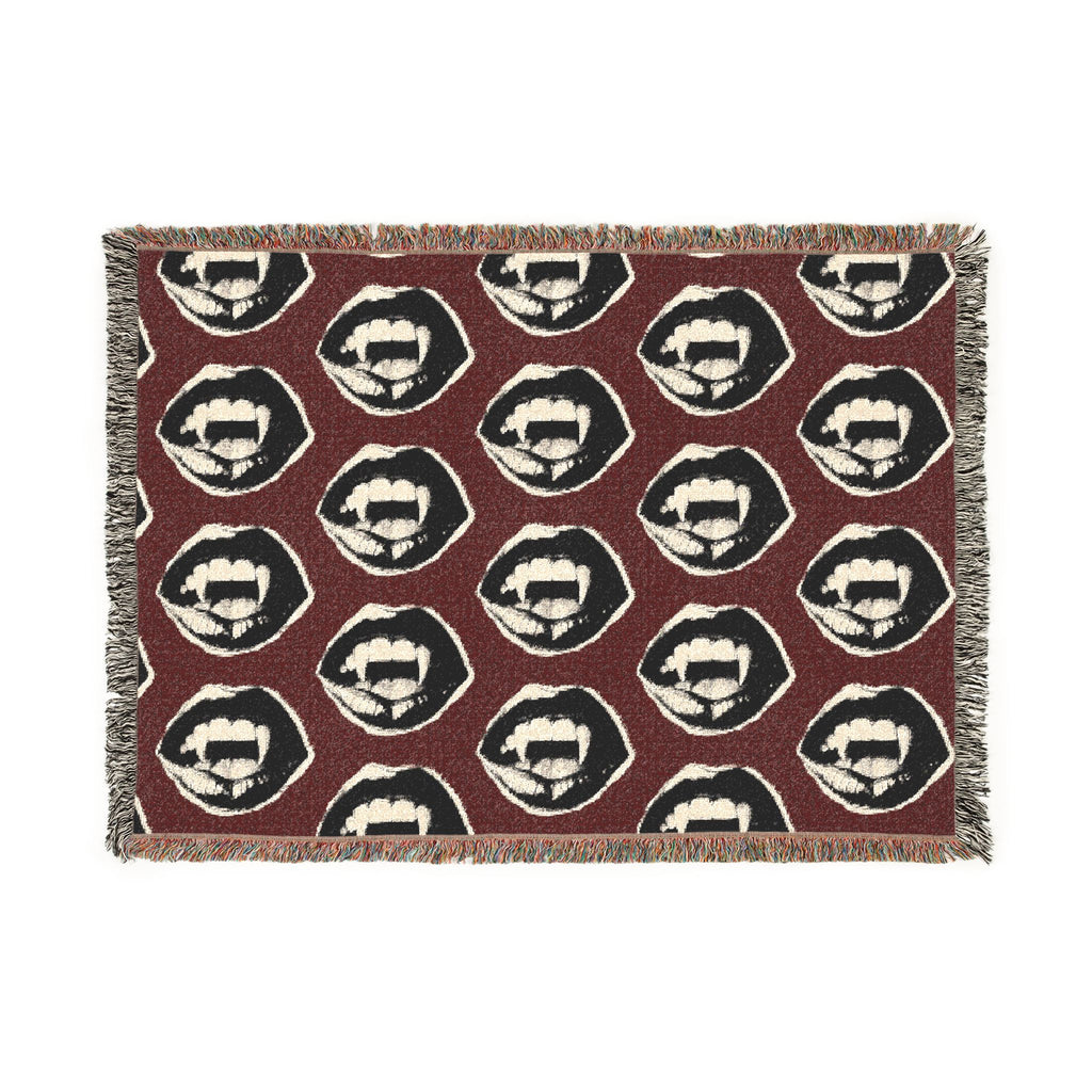 Vampire Fangs Woven Blanket Printify