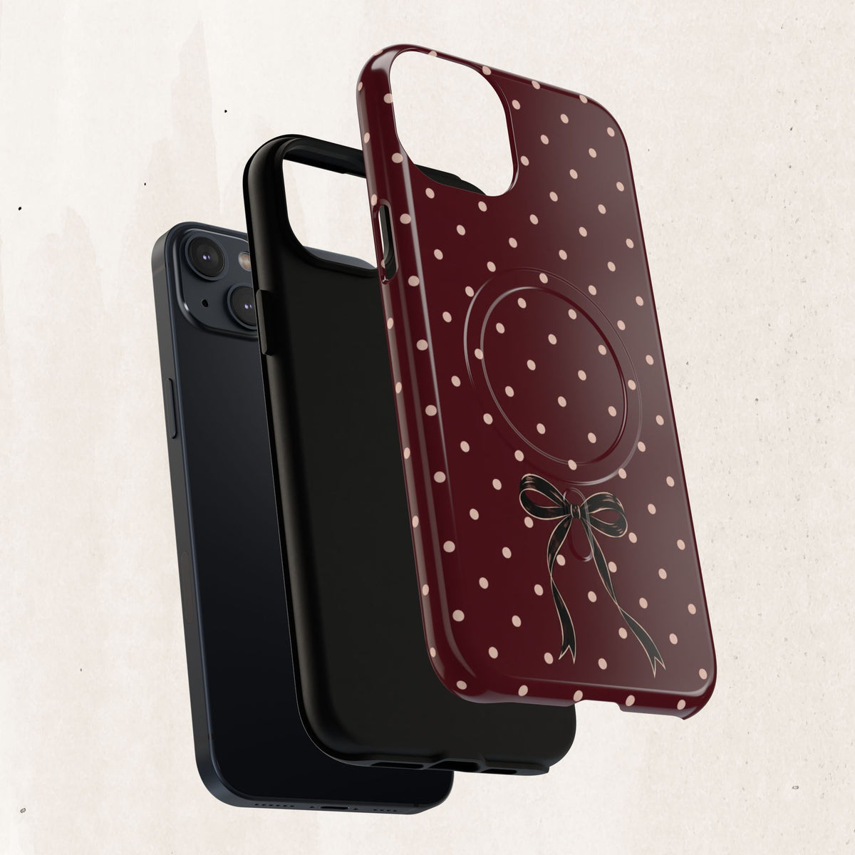 Burgundy Polka Dot Magnetic Phone Case Printify