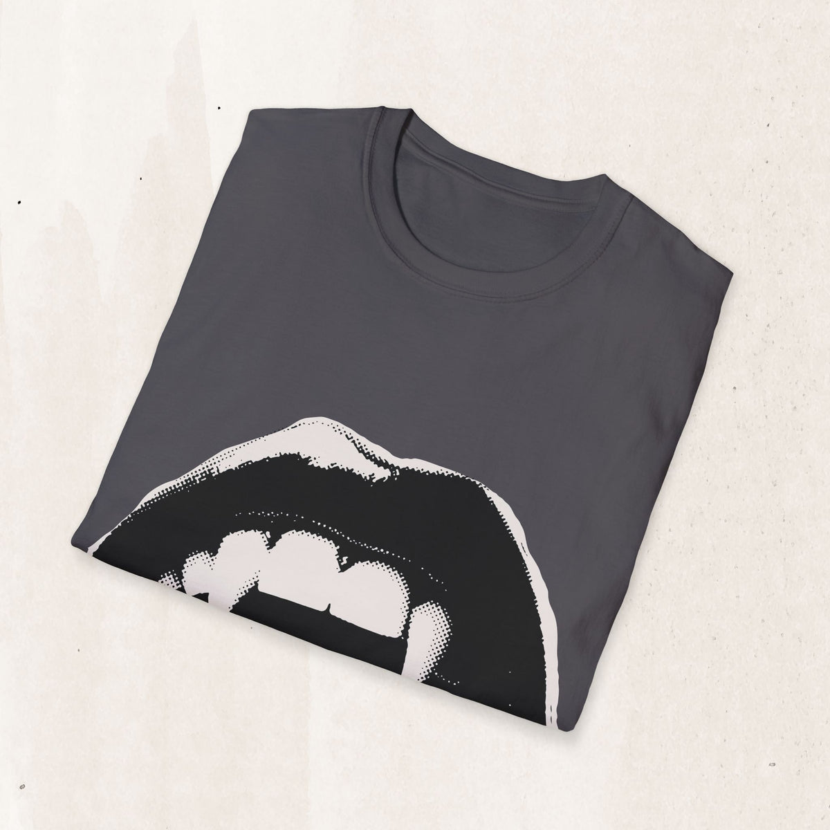 Vampire Fangs Graphic Tee in Charcoal, alternate view