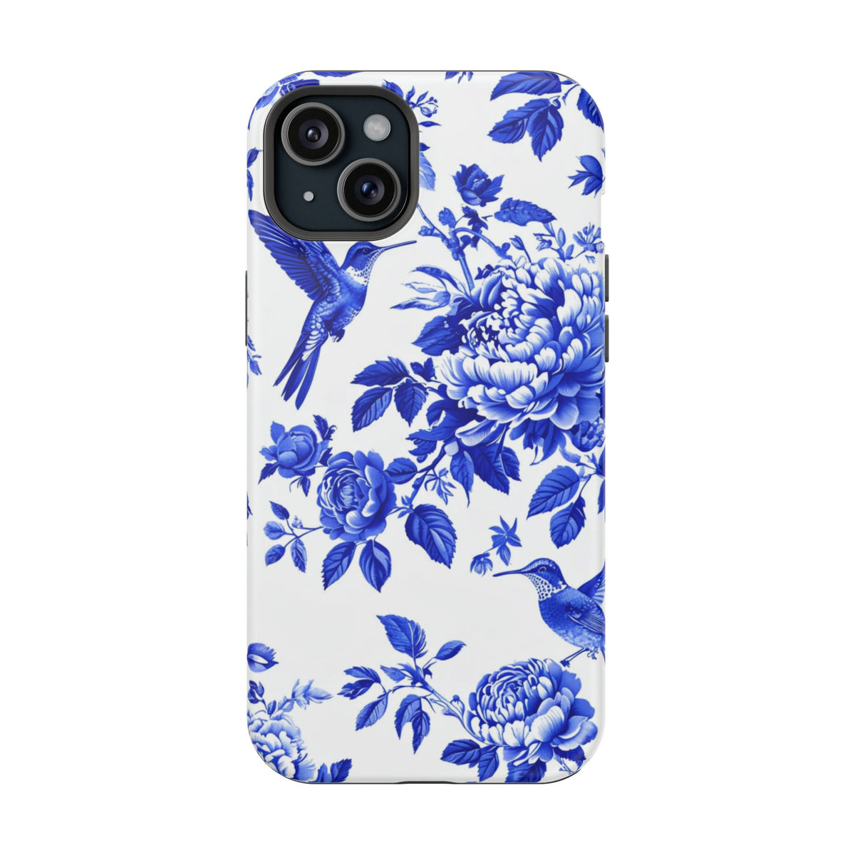 Blue Floral Bird Magnetic Phone Case, alternate view