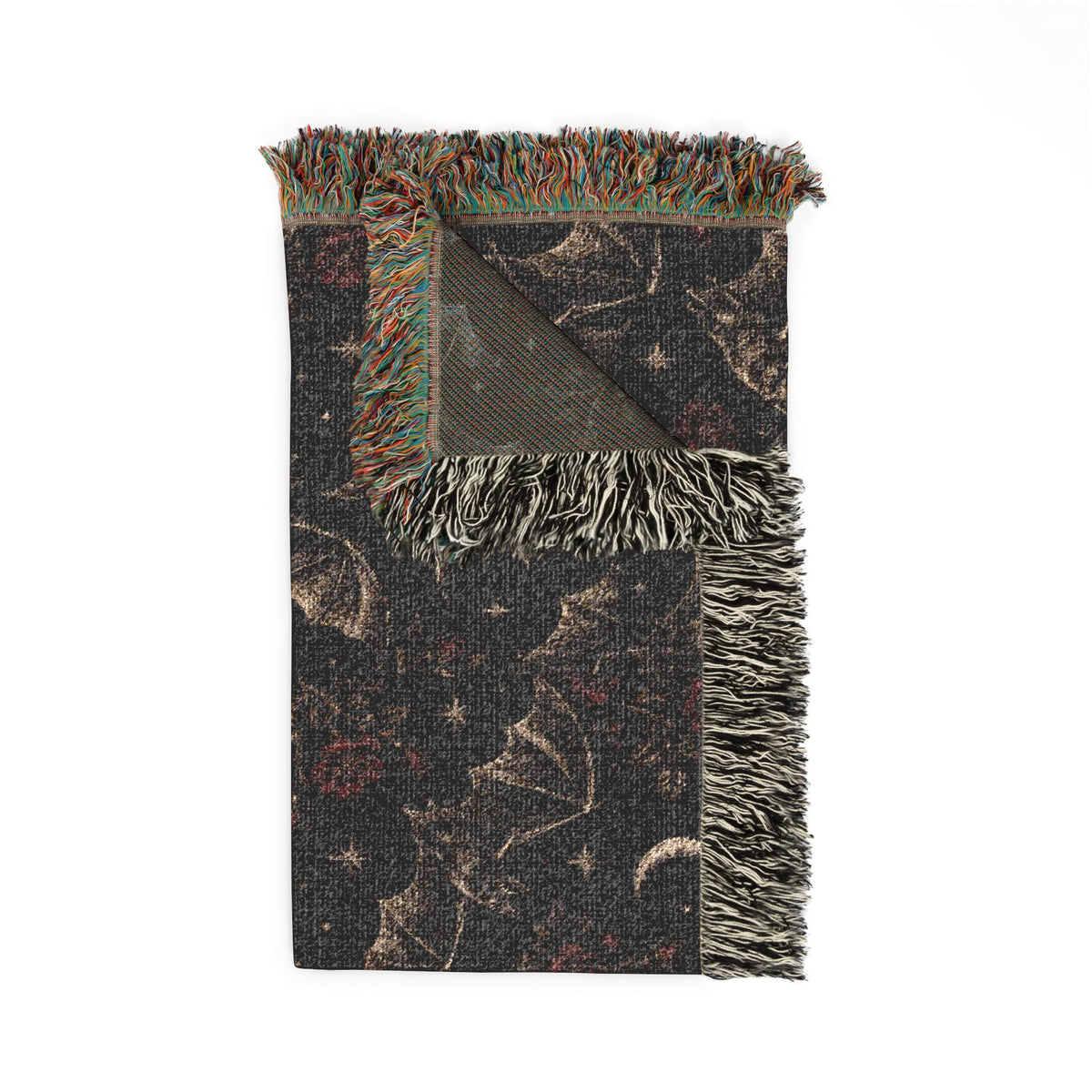 Gothic Bats Woven Throw Blanket Printify