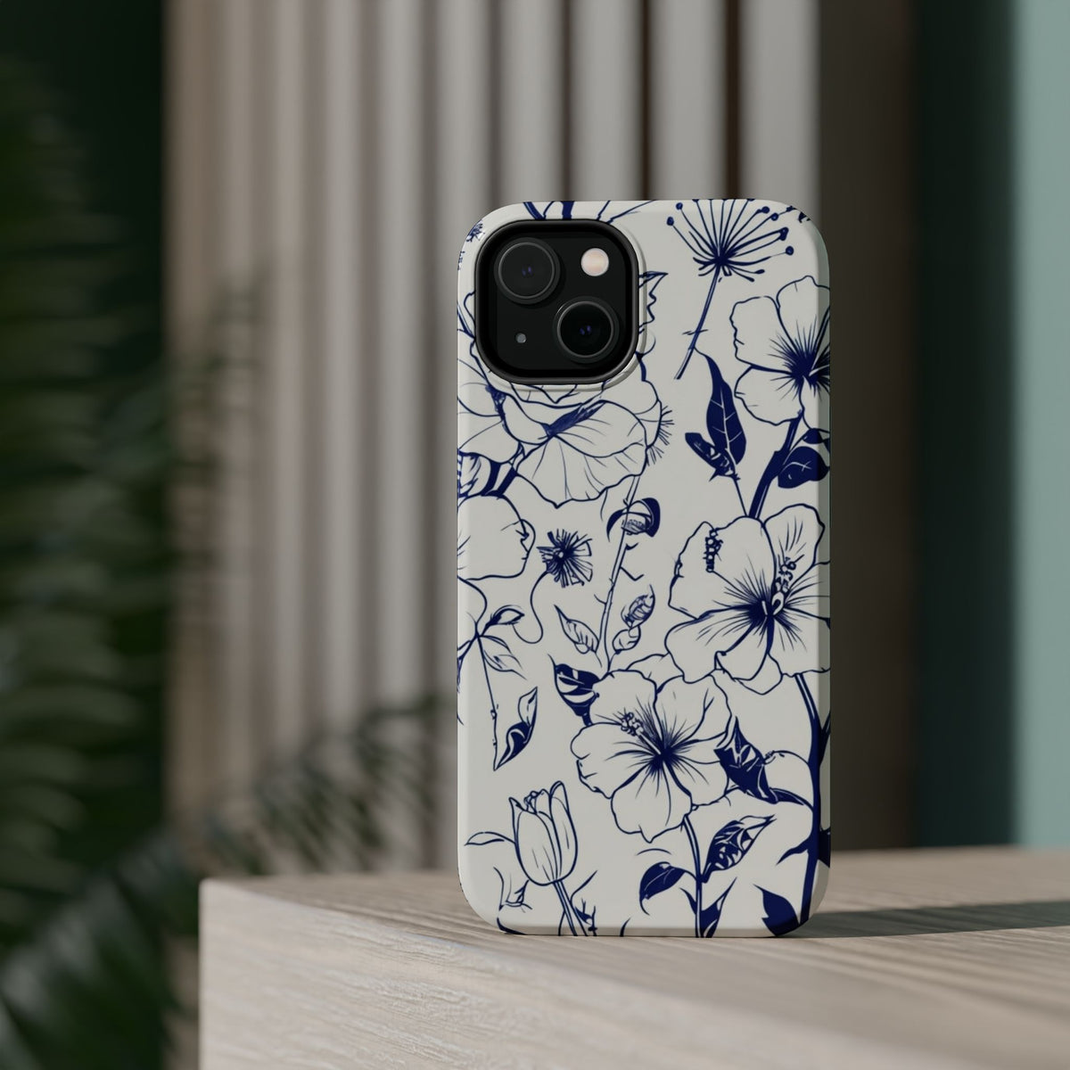Floral Sketch Magnetic Phone Case, alternate view