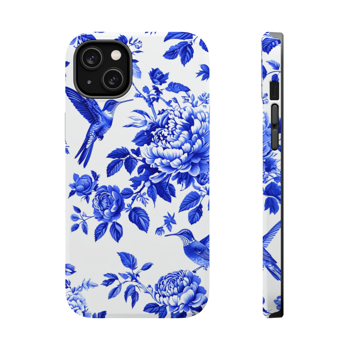 Blue Floral Bird Magnetic Phone Case, alternate view