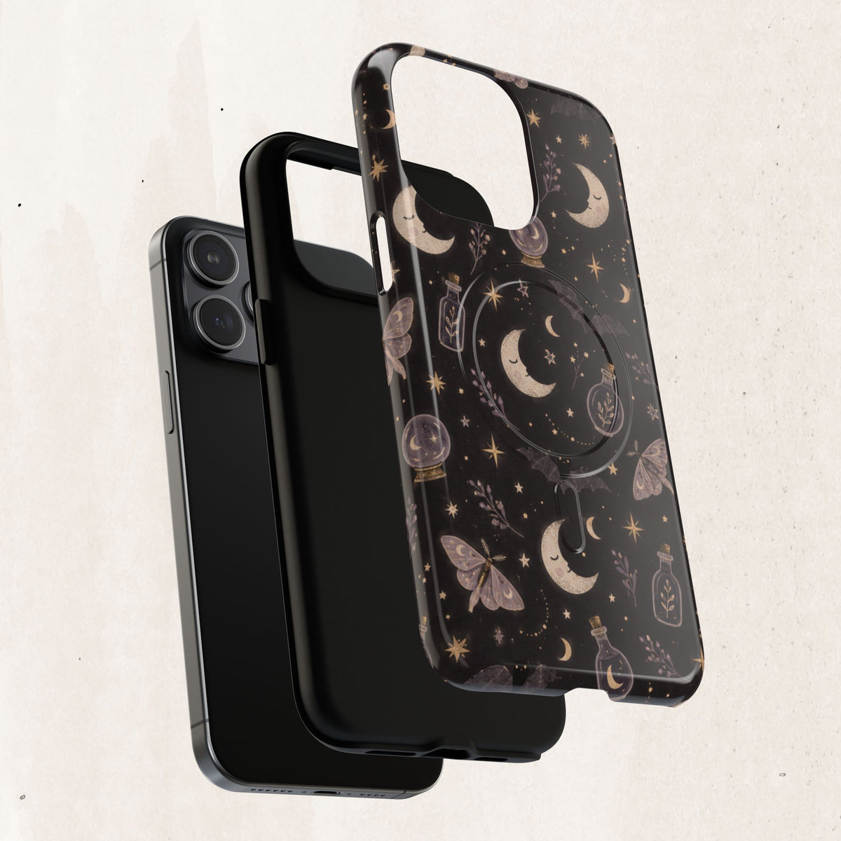 Moon & Moth Magnetic Phone Case — Celestial Protective Tough Case