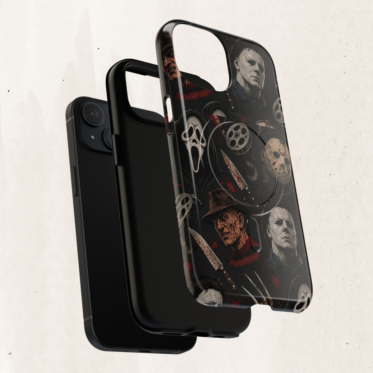 Horror Icons Magnetic Phone Case — Michael Myers, Freddy & Ghost Face Design