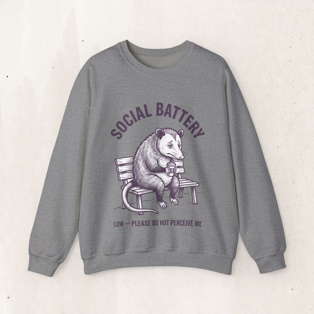 Social Battery Low Graphic Crewneck Sweatshirt