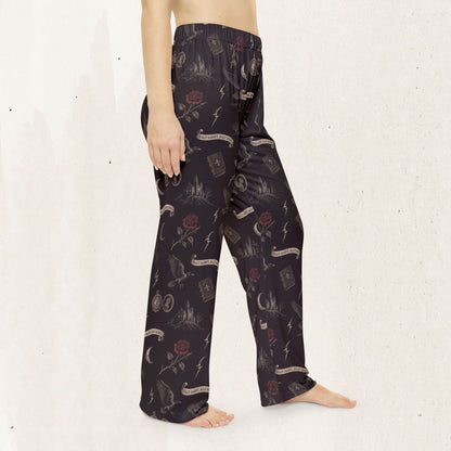 Bee Print Women's Pajama Pants – Cozy Yellow Floral Insect Lounge Bottoms