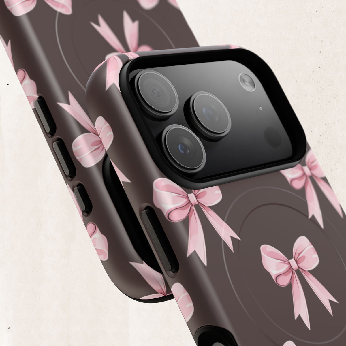 Pink Ribbon Bow Tough Magnetic Phone Case
