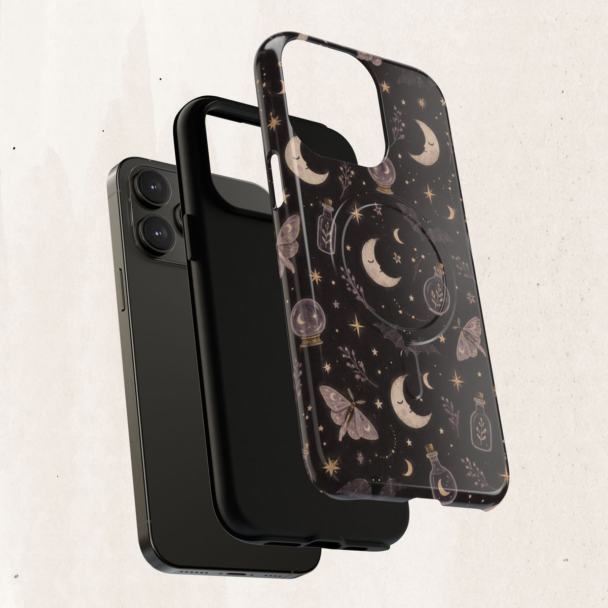 Moon & Moth Magnetic Phone Case — Celestial Protective Tough Case