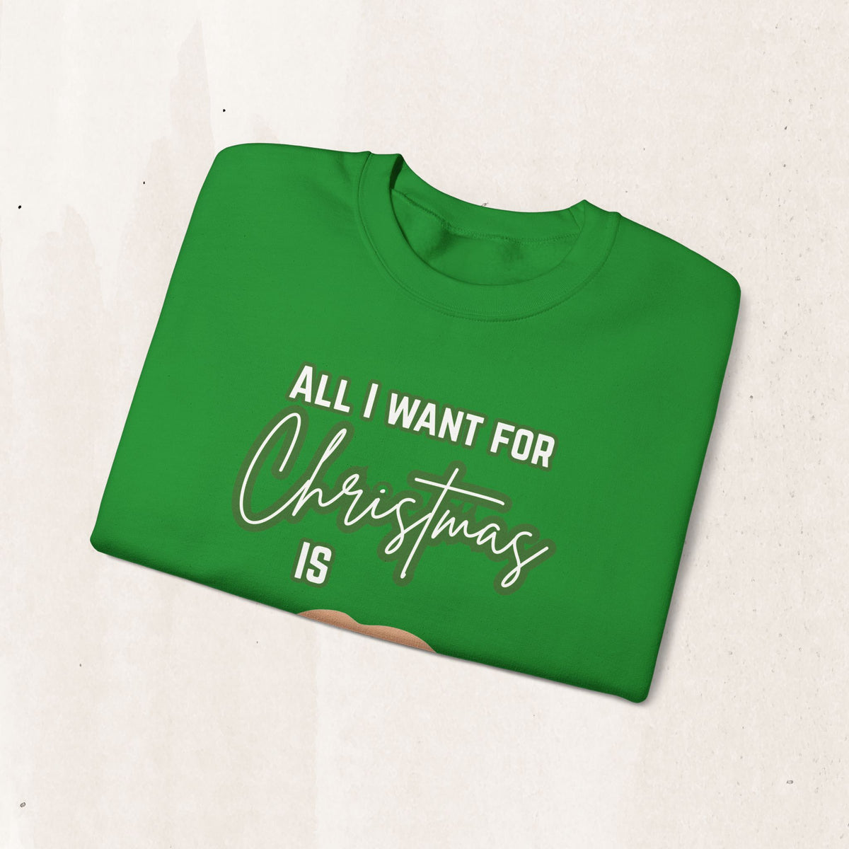 All I Want for Christmas Is You Santa Couples Sweatshirt in Irish Green, alternate view