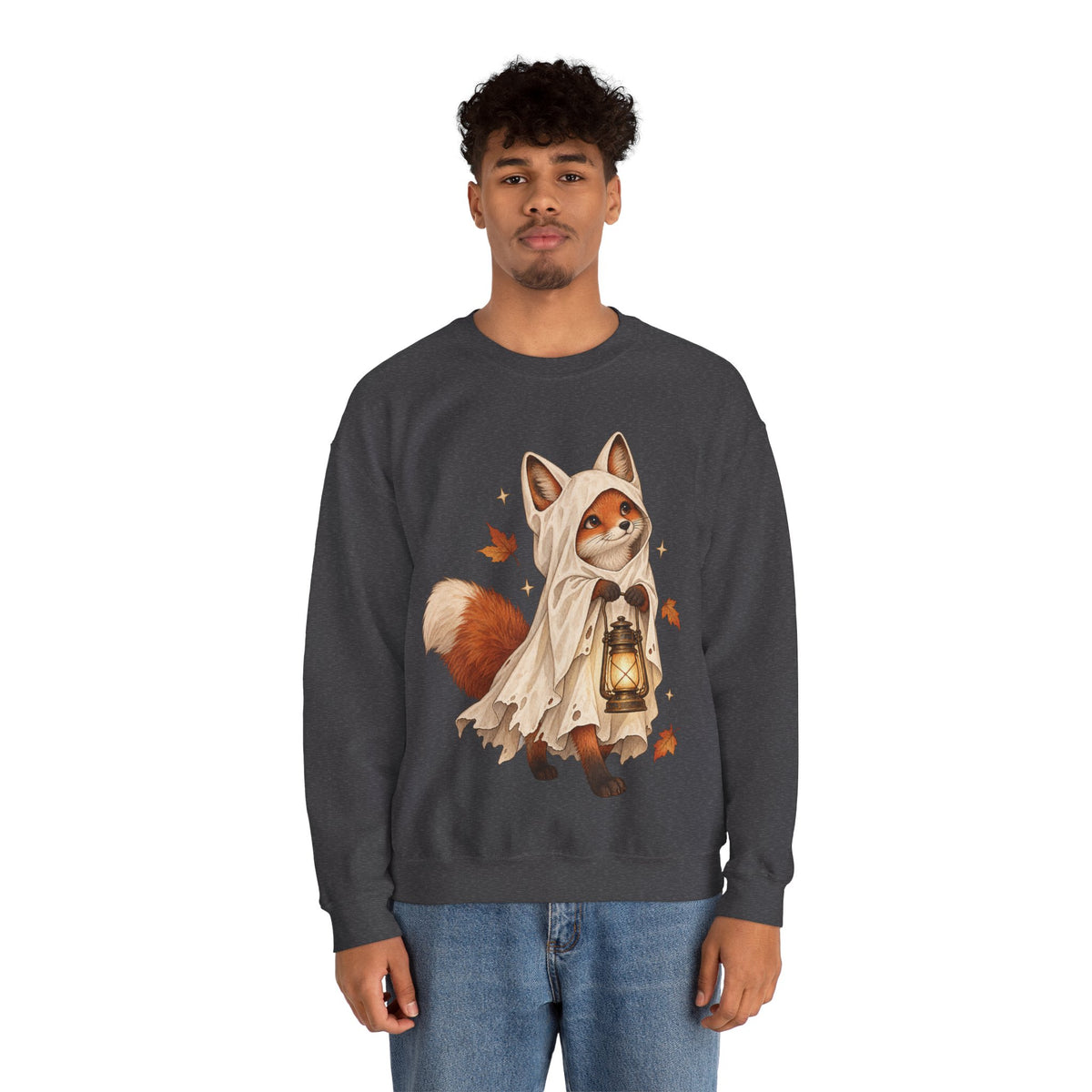 Autumn Lantern Fox Crewneck Sweatshirt