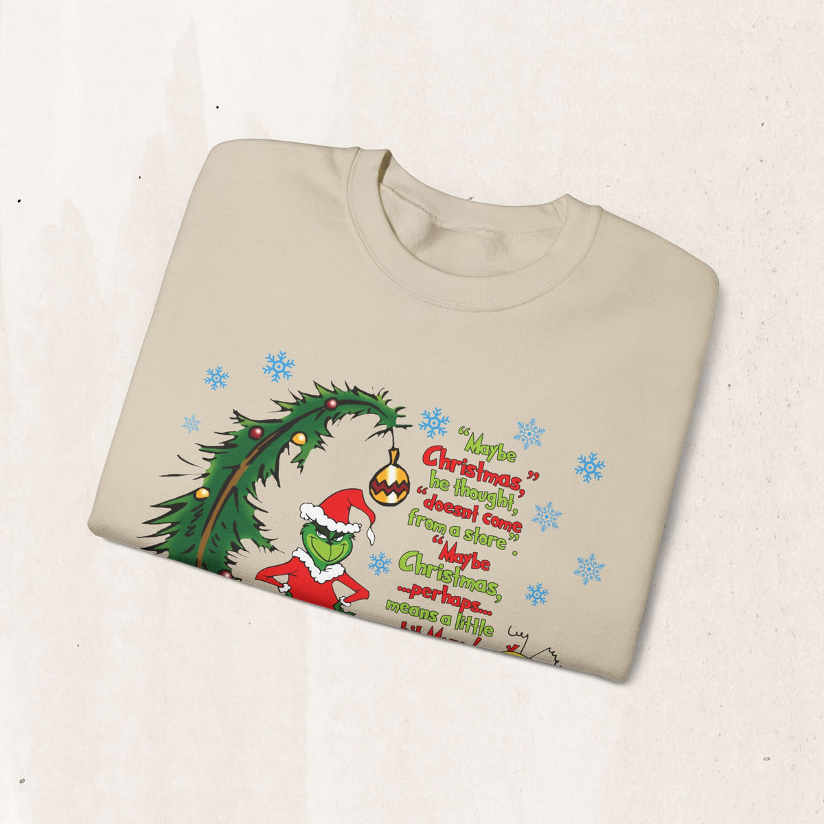 Christmas Tree and Snowman Sweatshirt, Festive Holiday Crewneck