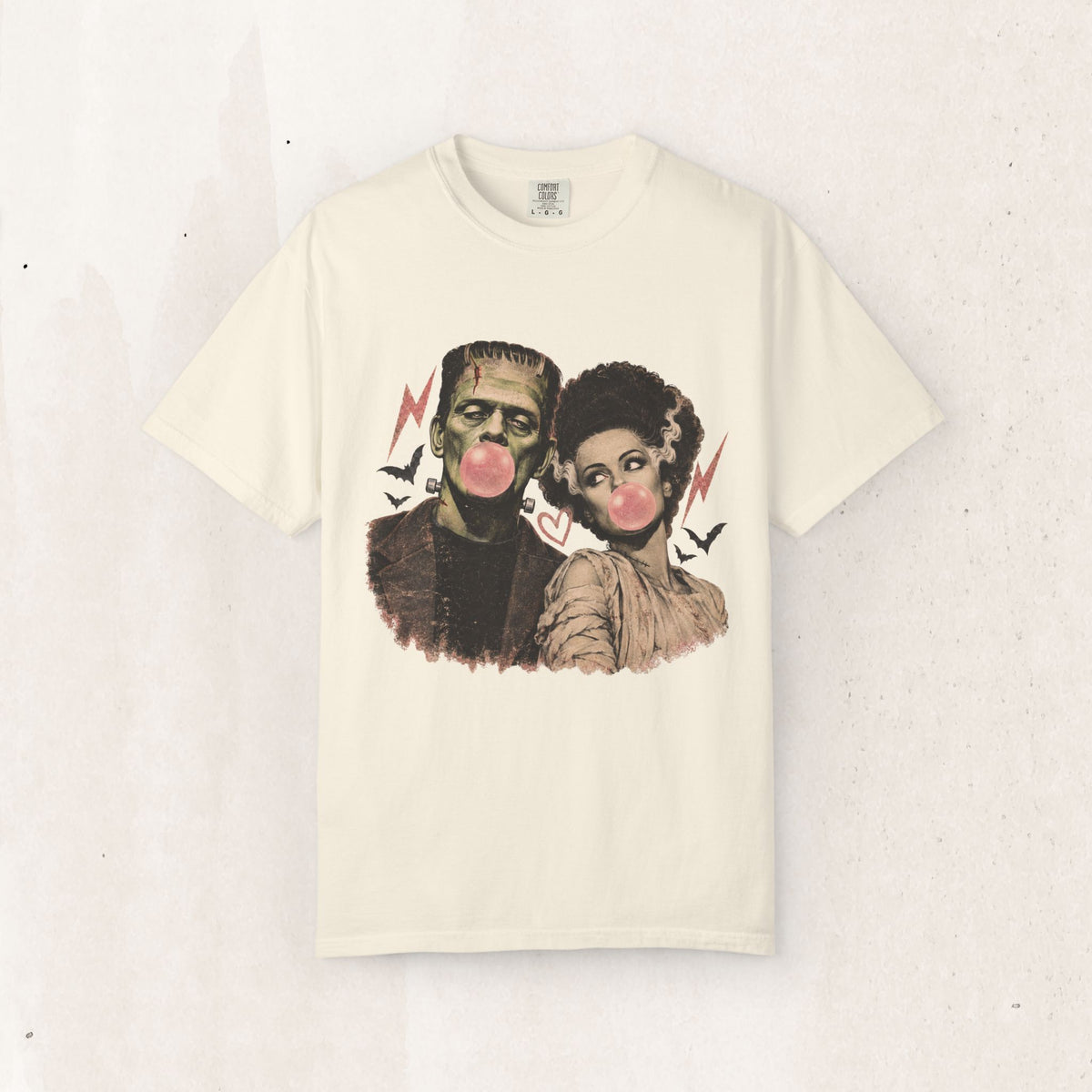 Frankenstein & Bride Bubblegum Vintage Tee – Ivory