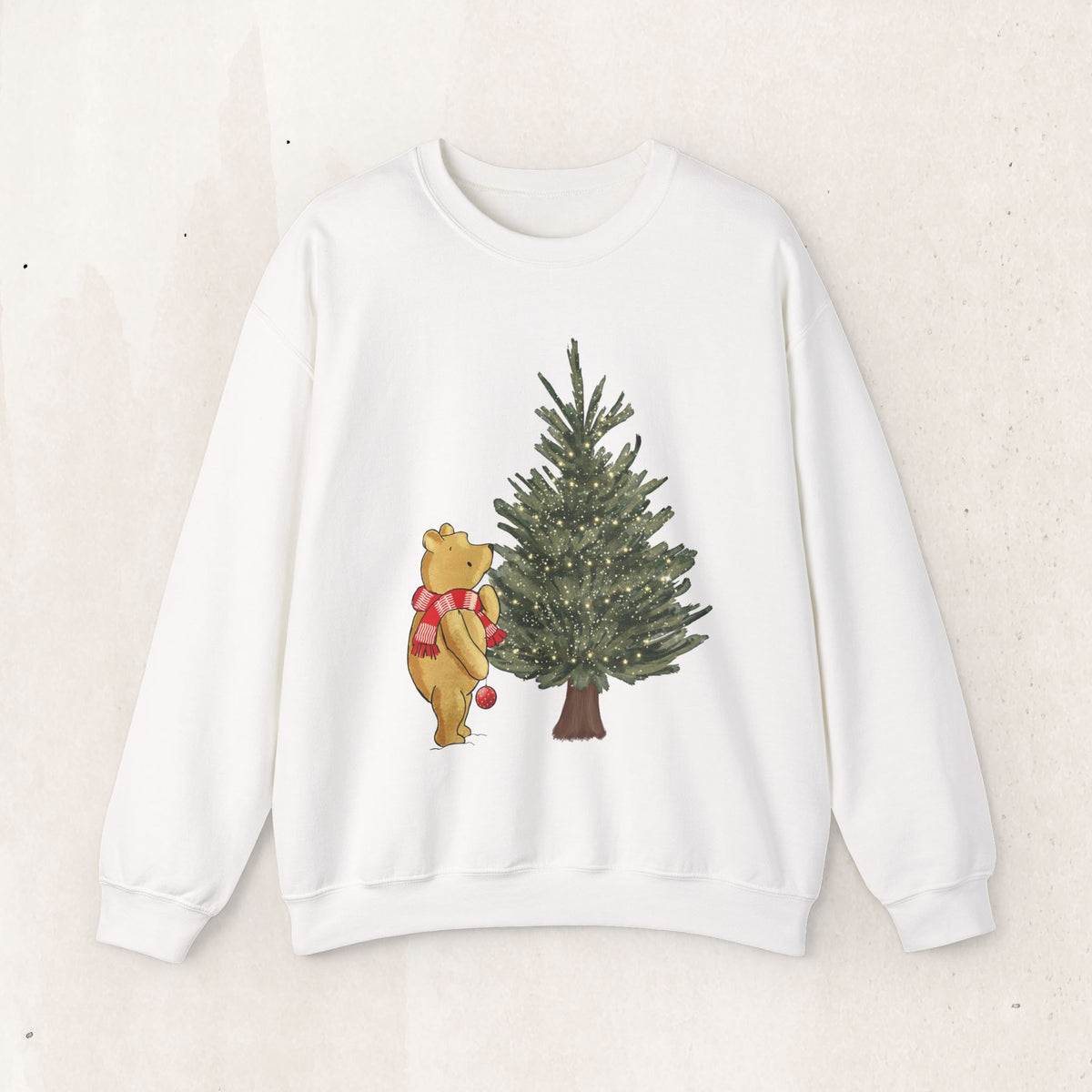 Christmas Winnie the Pooh and Christmas Tree Sweatshirt, Pooh Bear Christmas Crewneck