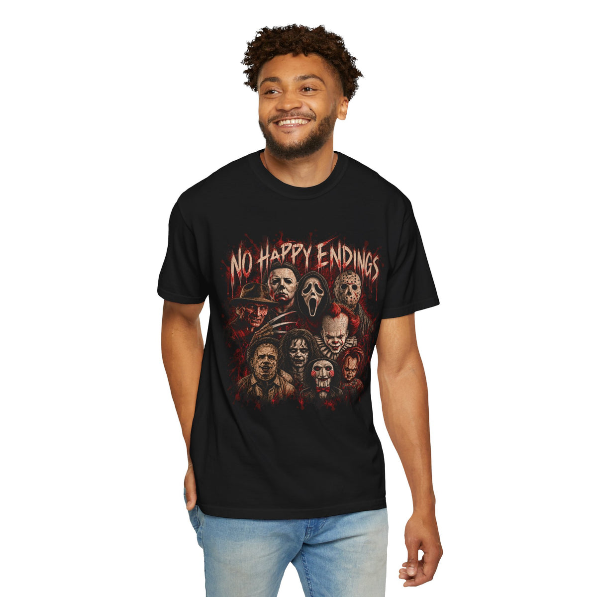Horror Icons "No Happy Endings" Tee