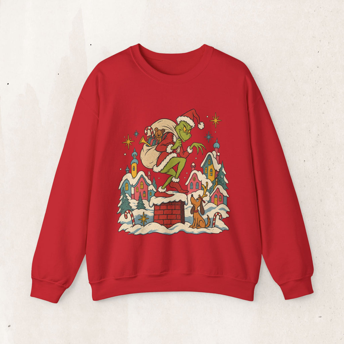 Grinch Santa Heist Crewneck Sweatshirt