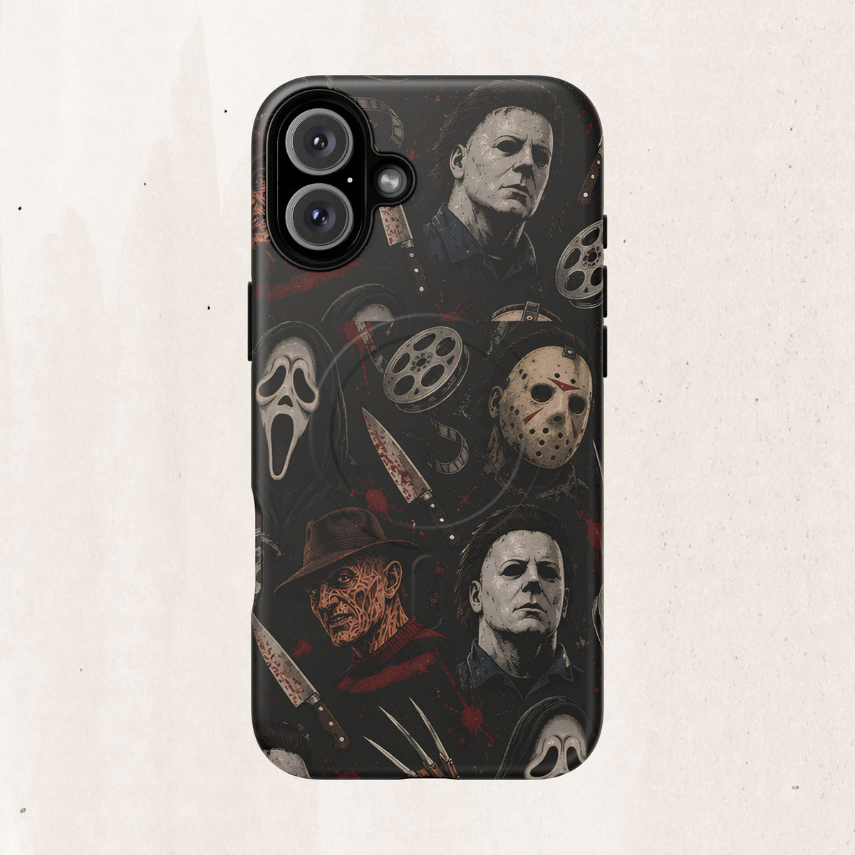 Horror Icons Magnetic Phone Case — Michael Myers, Freddy & Ghost Face Design
