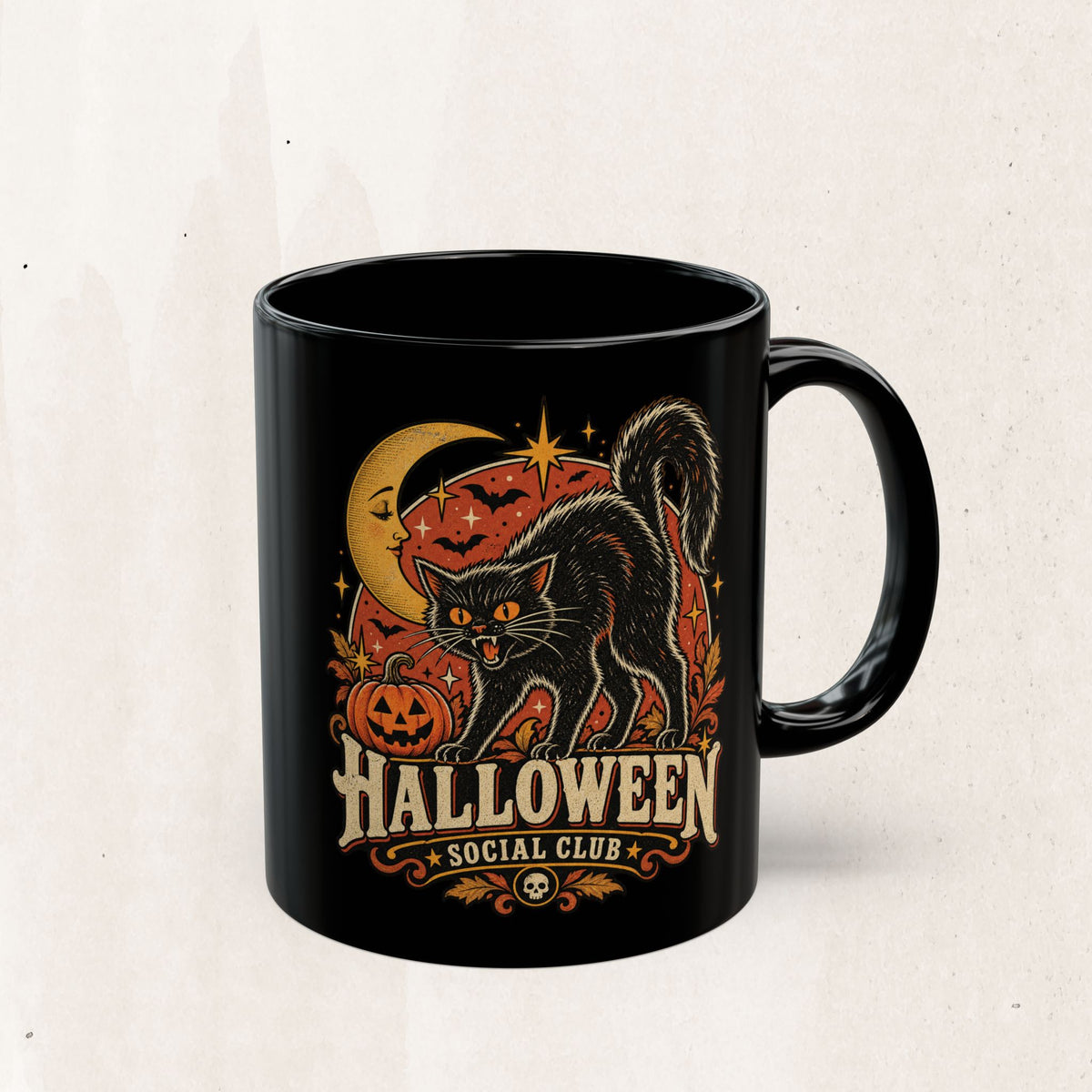 Halloween Social Club Black Mug