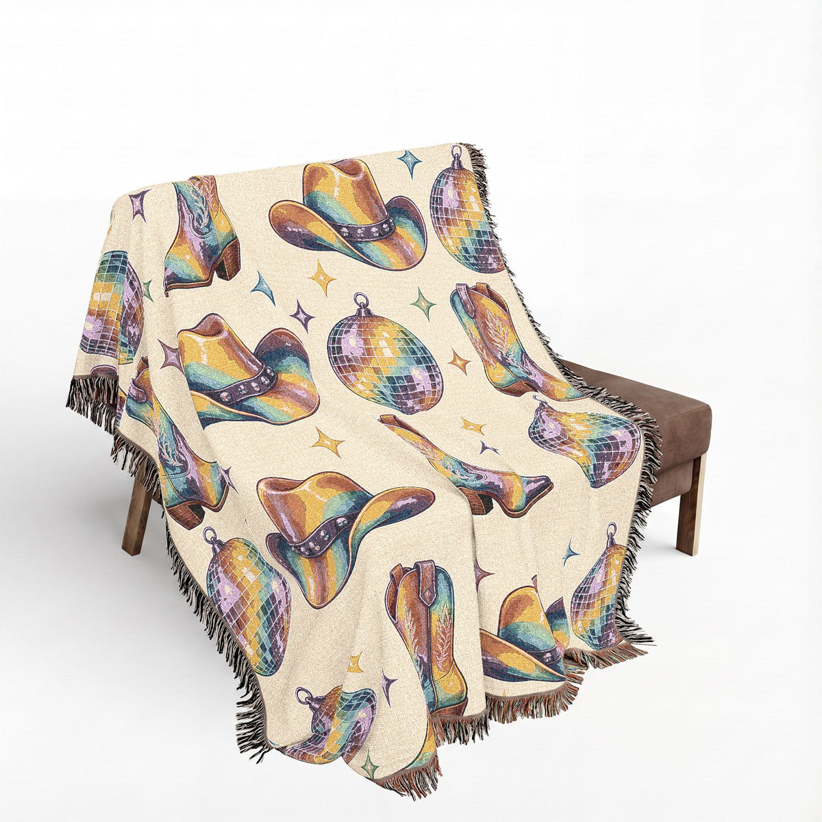 Rainbow Cowboy Woven Blanket