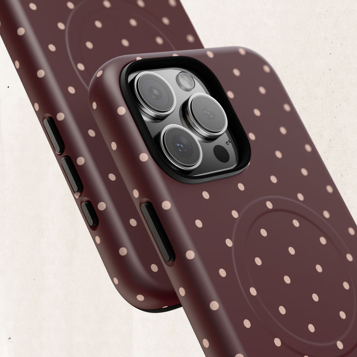 Burgundy Polka Dot Magnetic Phone Case Printify