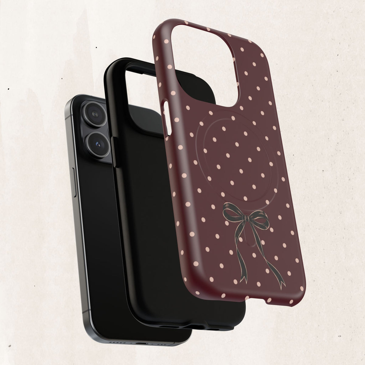 Burgundy Polka Dot Magnetic Phone Case Printify