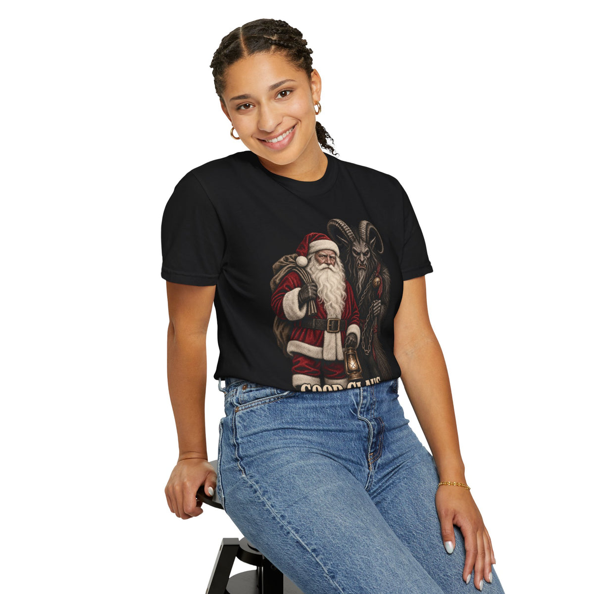 Santa & Krampus Christmas Graphic Tee