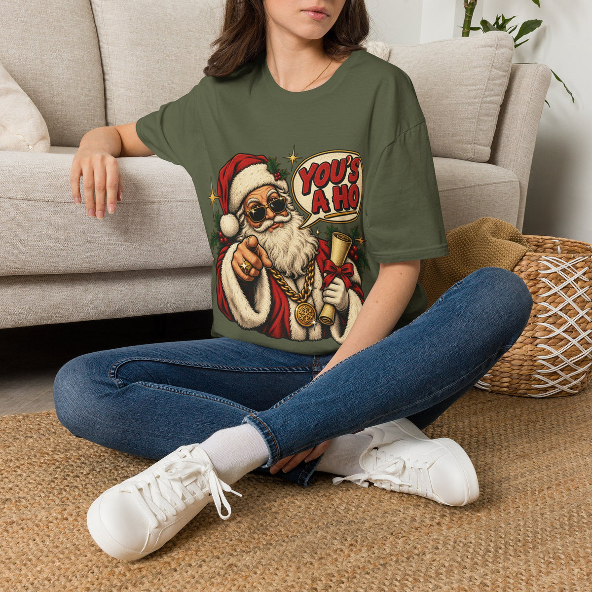 Santa Claus “You’s a Ho” Funny Christmas Tee