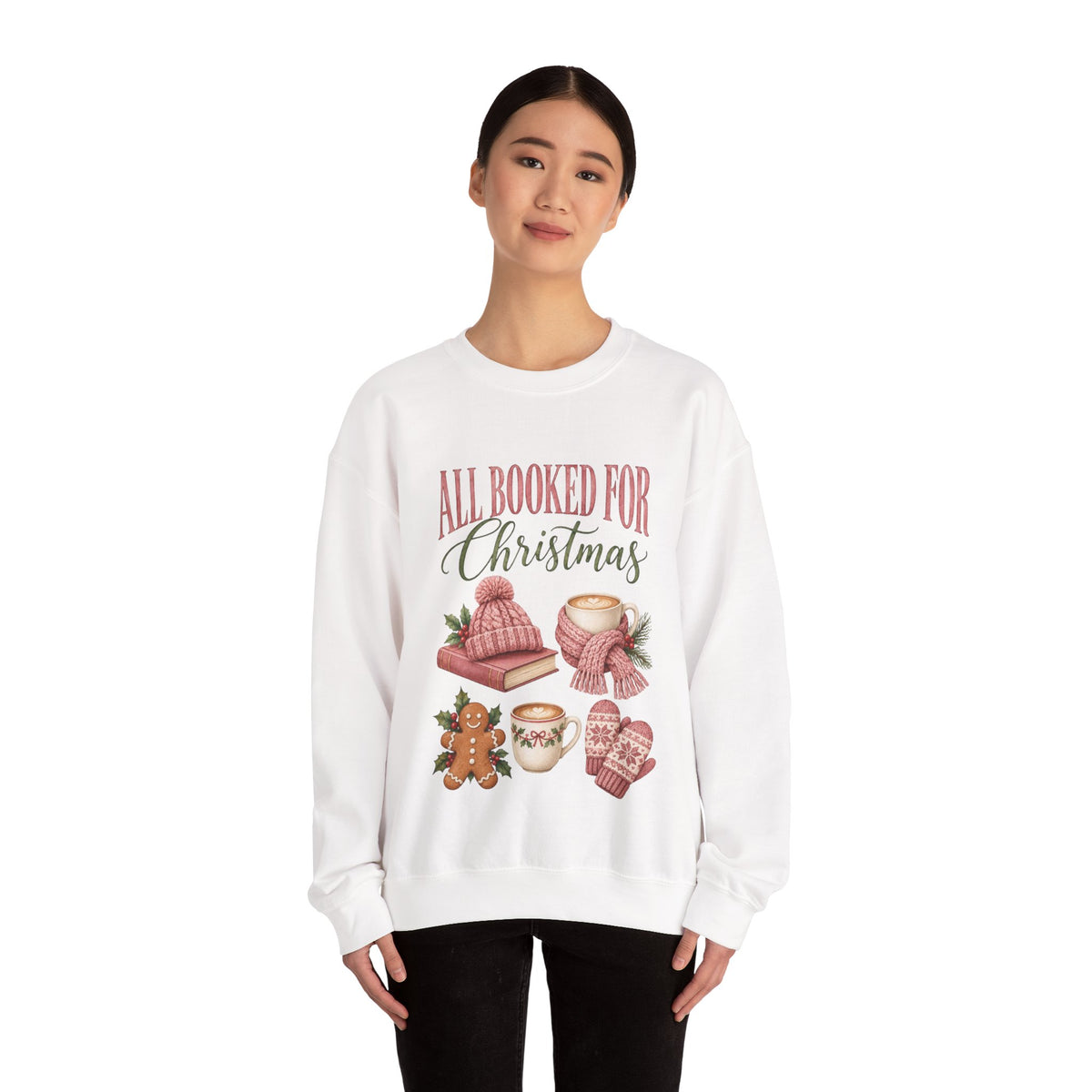 All Booked for Christmas Sweatshirt, Cozy Holiday Crewneck