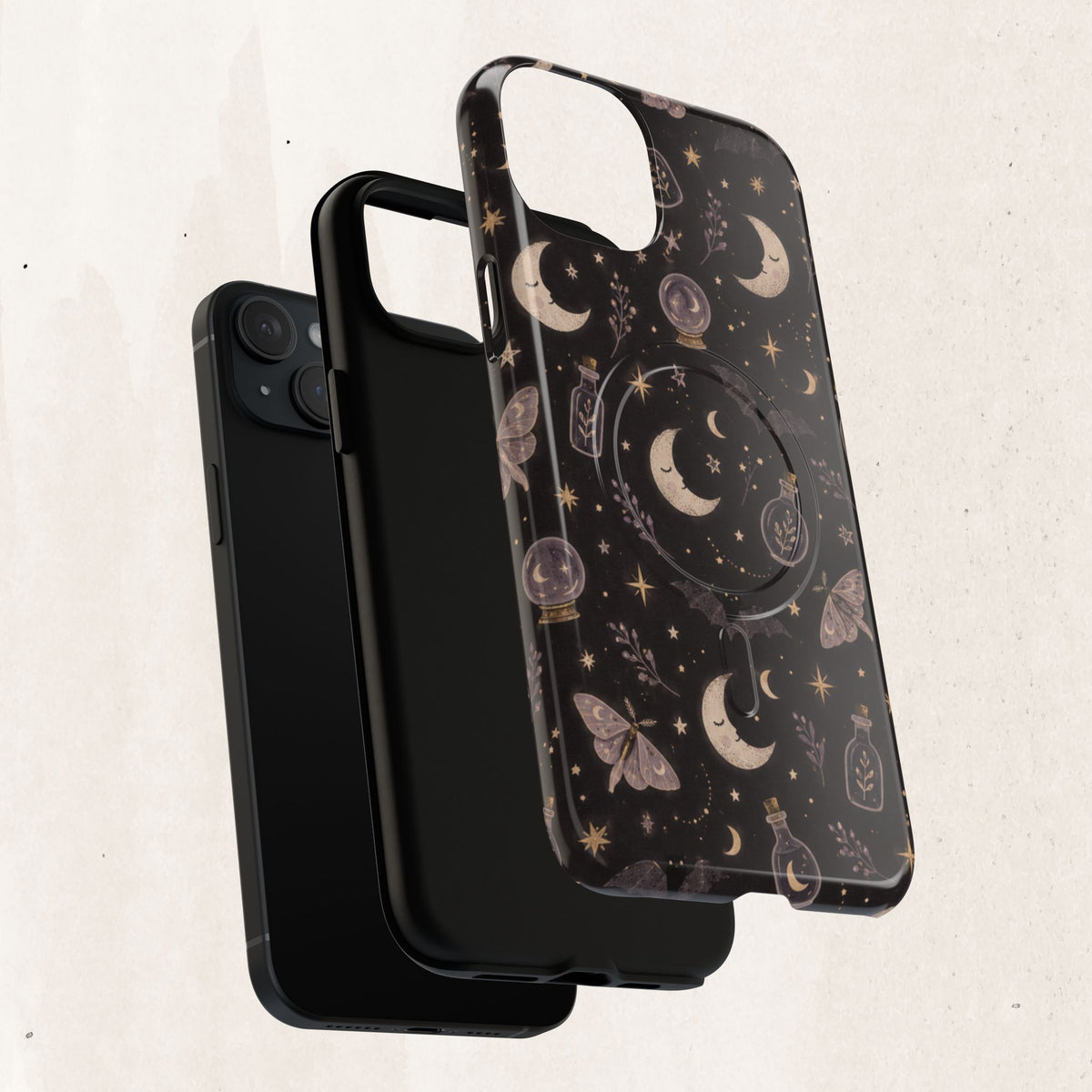 Moon & Moth Magnetic Phone Case — Celestial Protective Tough Case