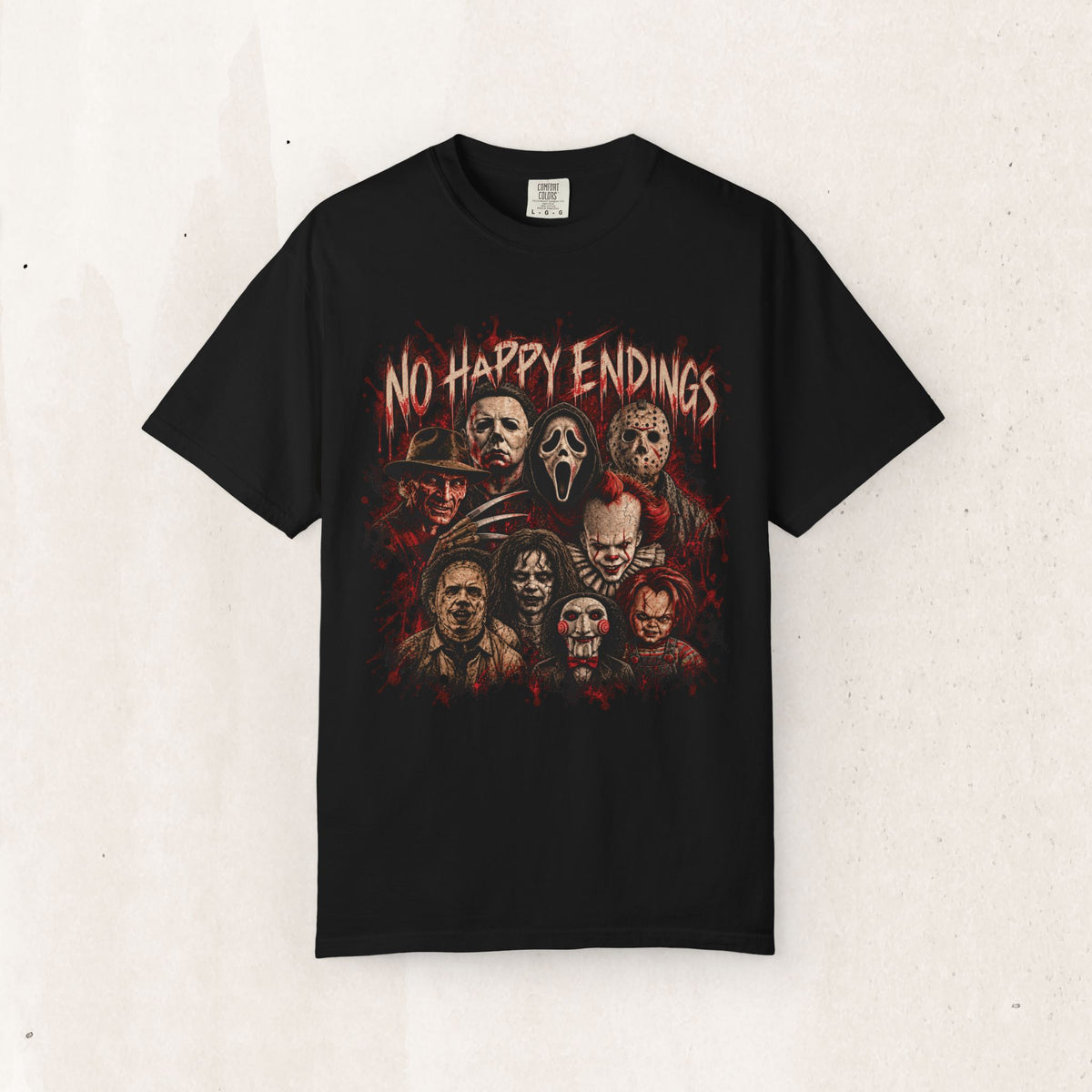Horror Icons "No Happy Endings" Tee