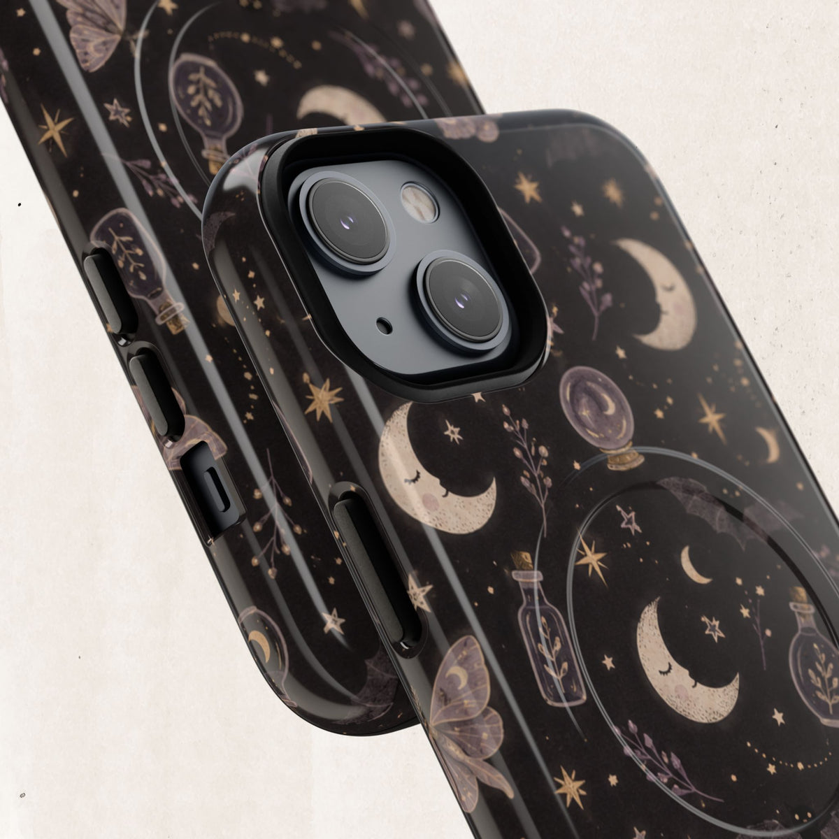 Moon & Moth Magnetic Phone Case — Celestial Protective Tough Case