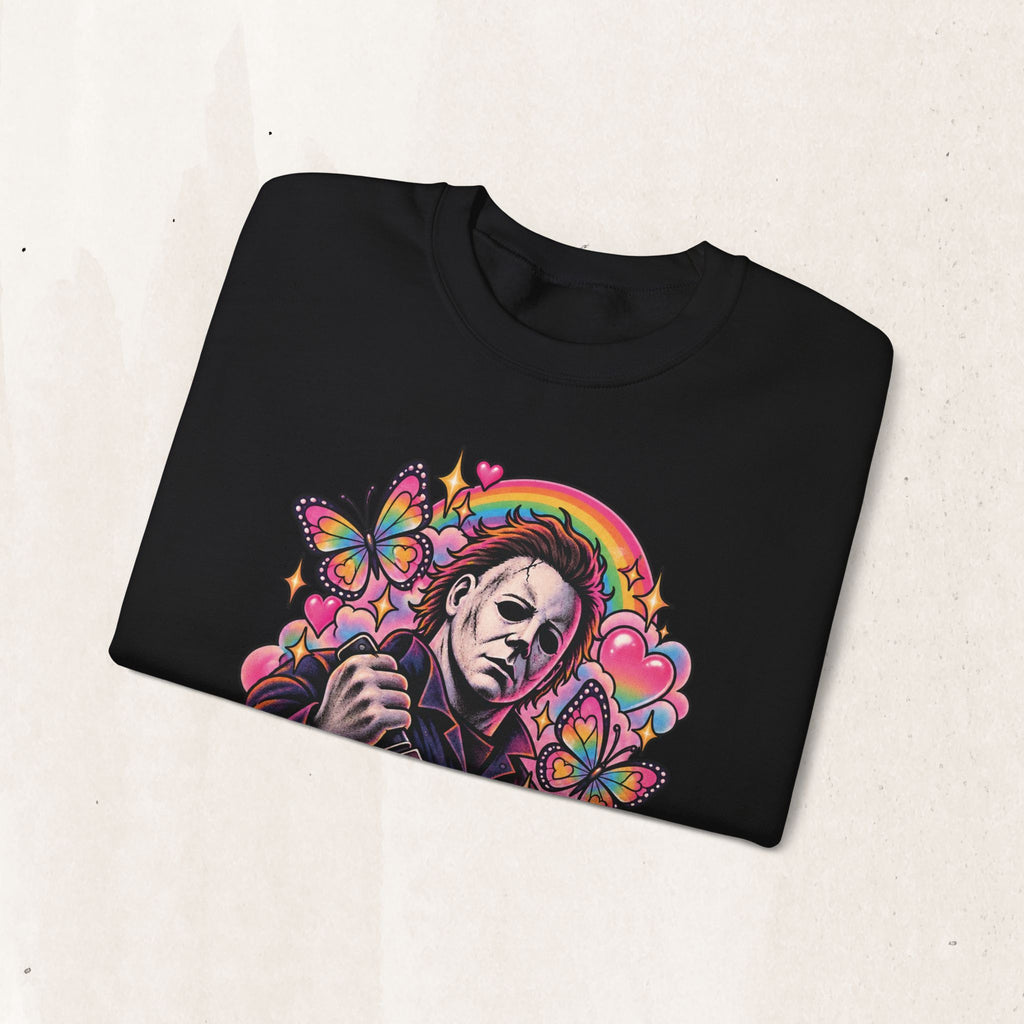 Colorful Michael Myers Horror Heart Crewneck