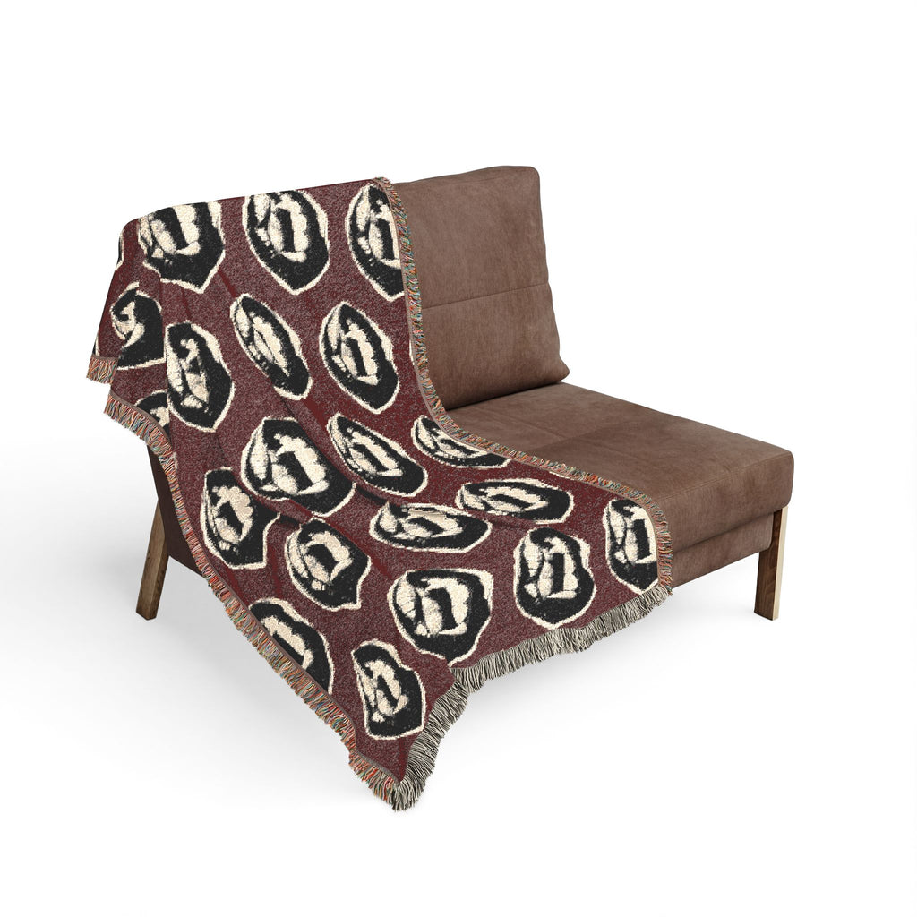 Vampire Fangs Woven Blanket Printify