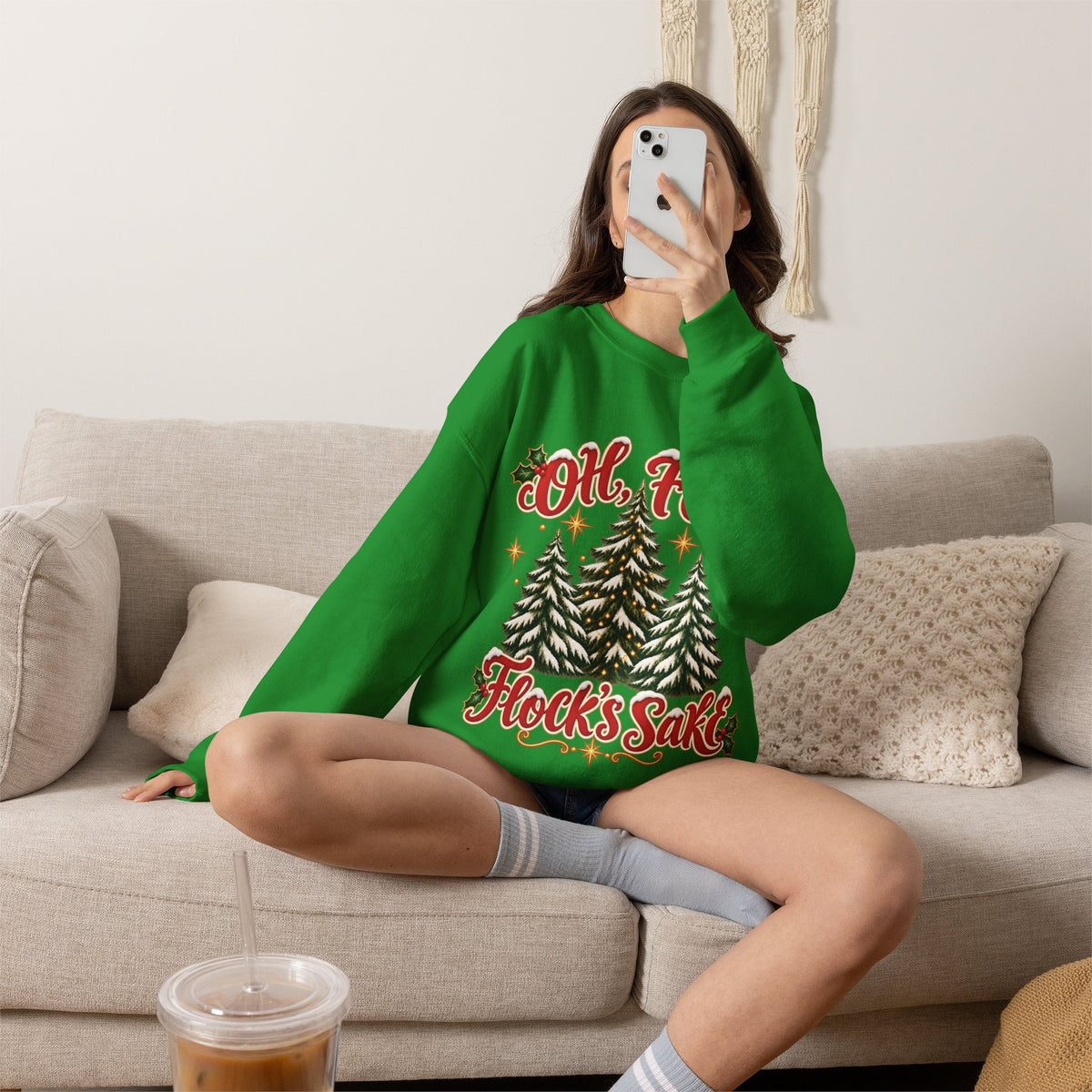 Oh For Flock’s SakeChristmas Tree Sweatshirt