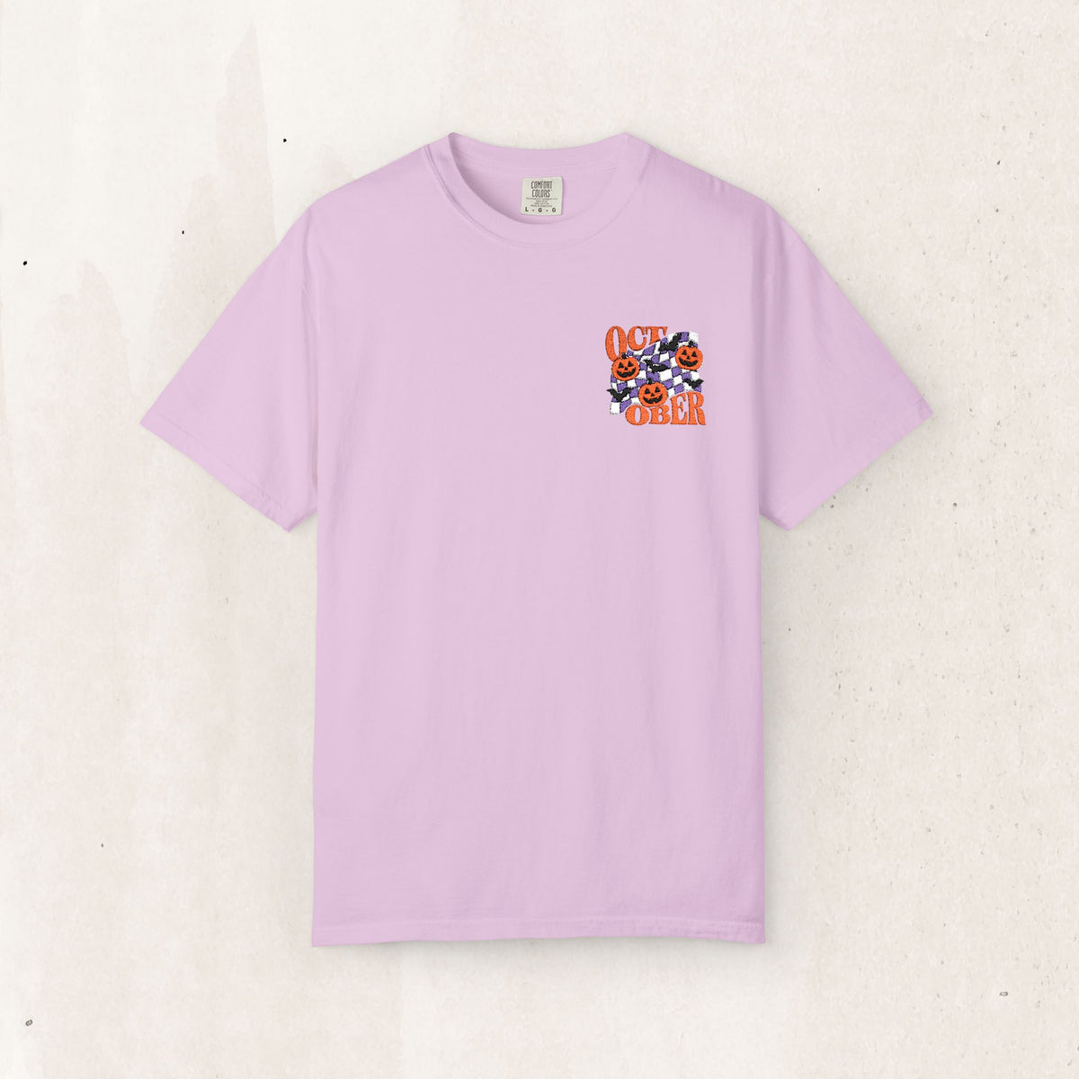 Embroidered Retro "October" Halloween Tee