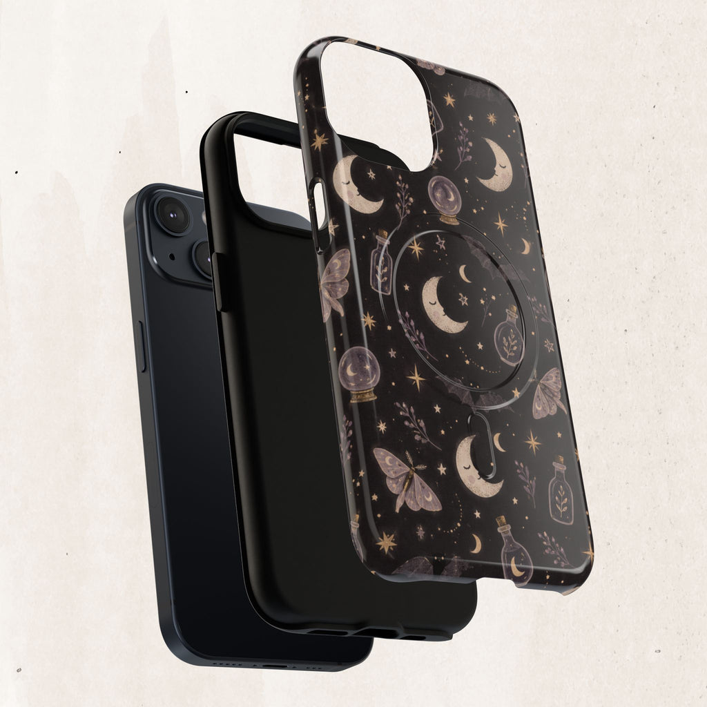 Moon & Moth Magnetic Phone Case — Celestial Protective Tough Case