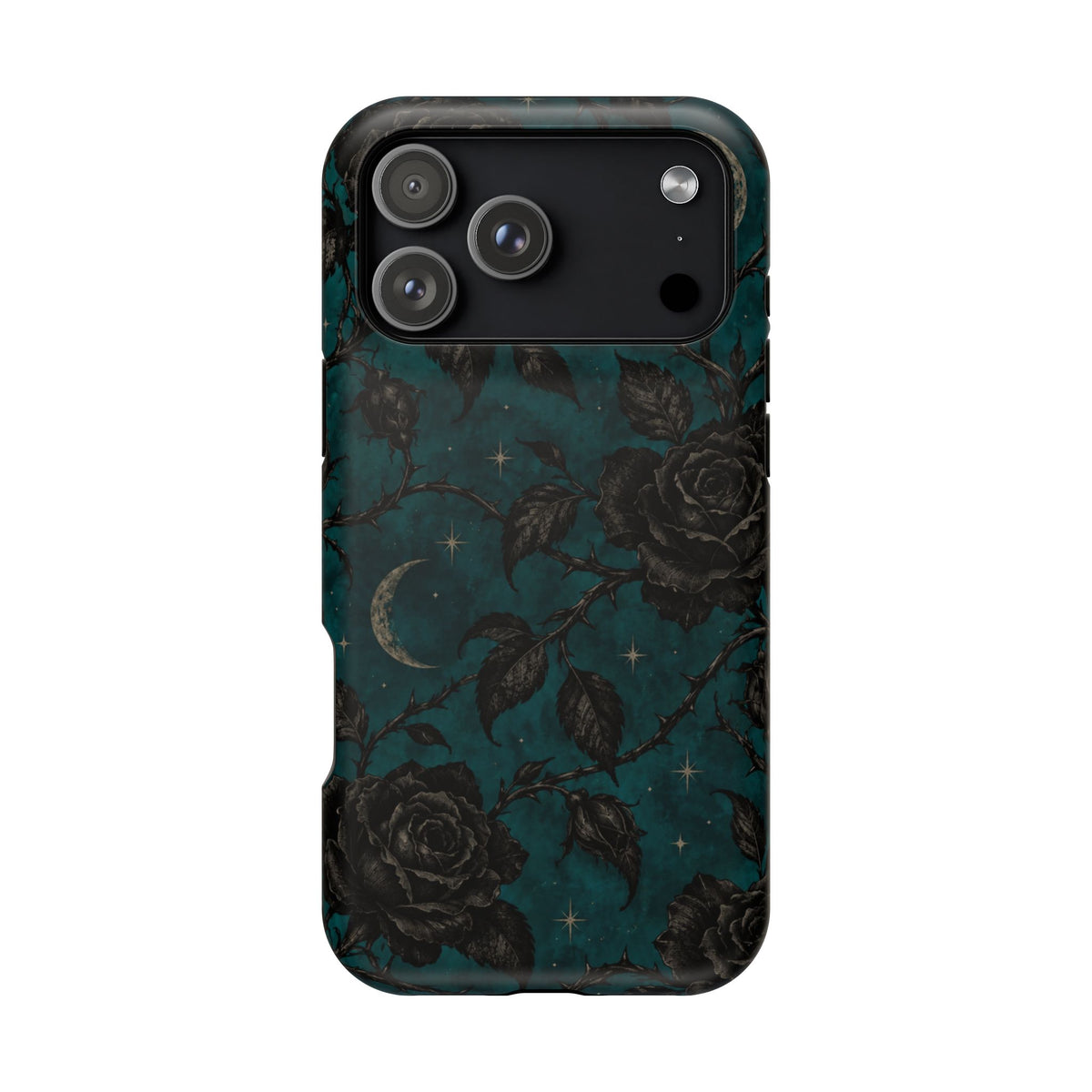 Teal Moon & Black Rose Magnetic Phone Case, alternate view