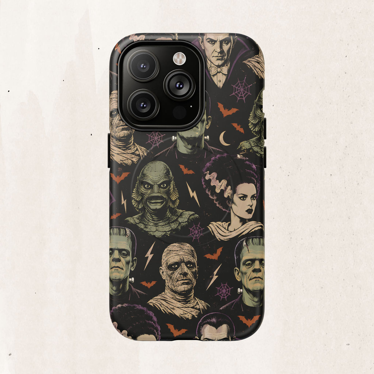 Monster Mash Magnetic Phone Case — Retro Classic Horror Collage