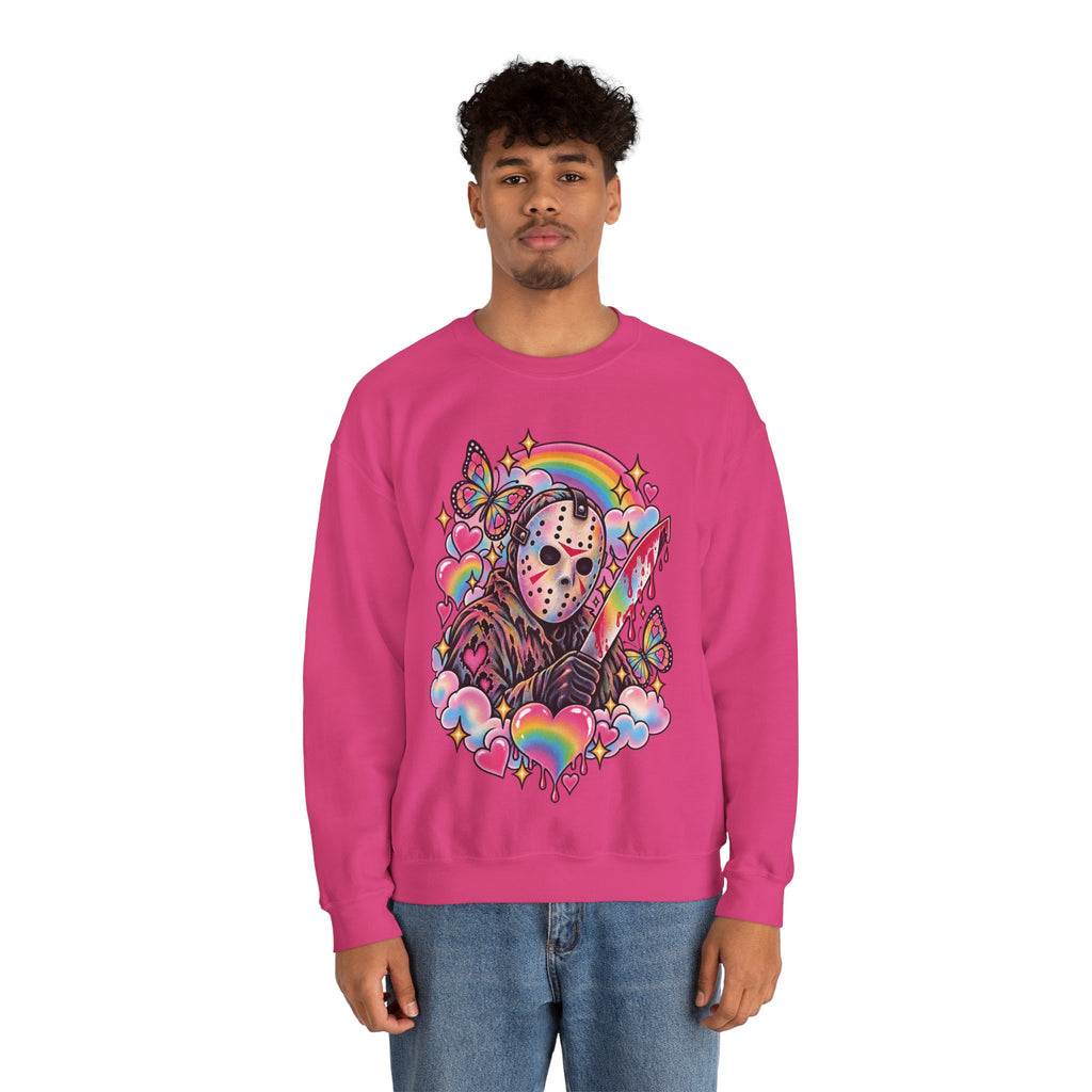 Jason Mask Rainbow Horror Crewneck Sweatshirt