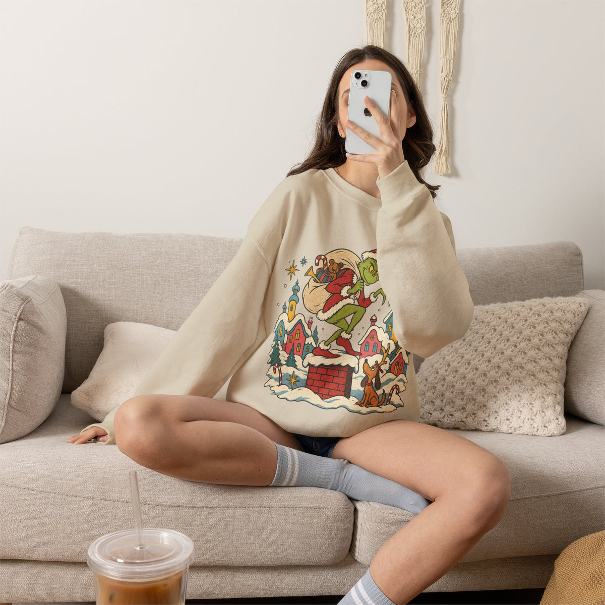 Grinch Santa Heist Crewneck Sweatshirt
