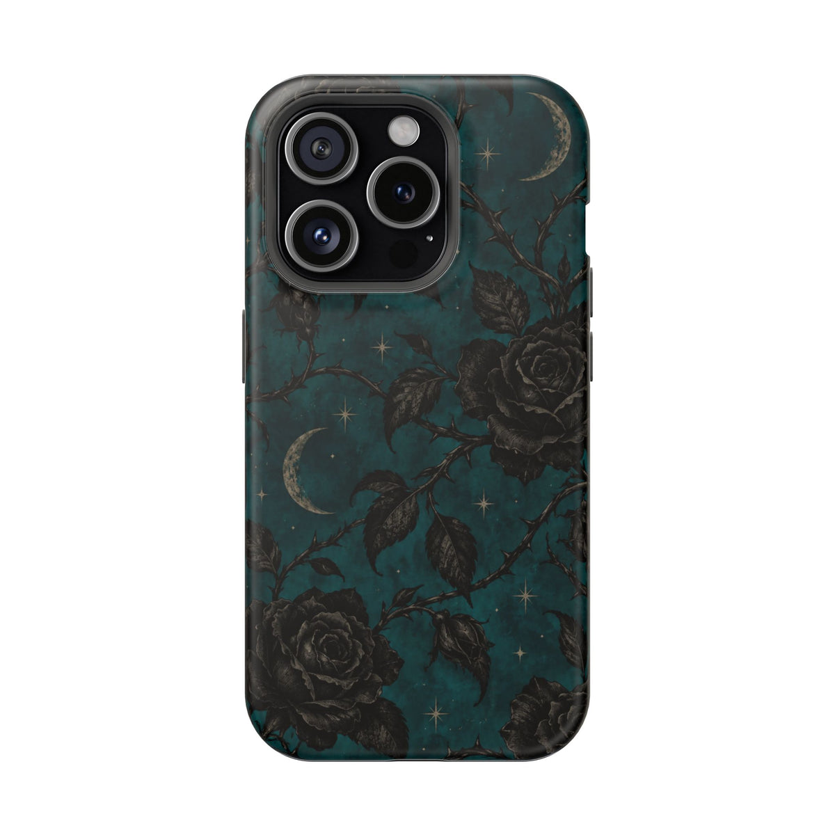 Teal Moon & Black Rose Magnetic Phone Case, alternate view