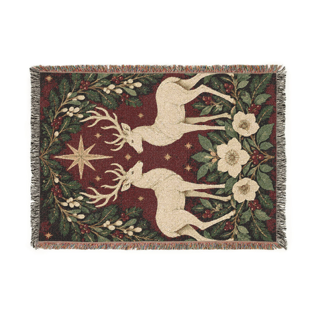 Reindeer Woven Blanket Printify