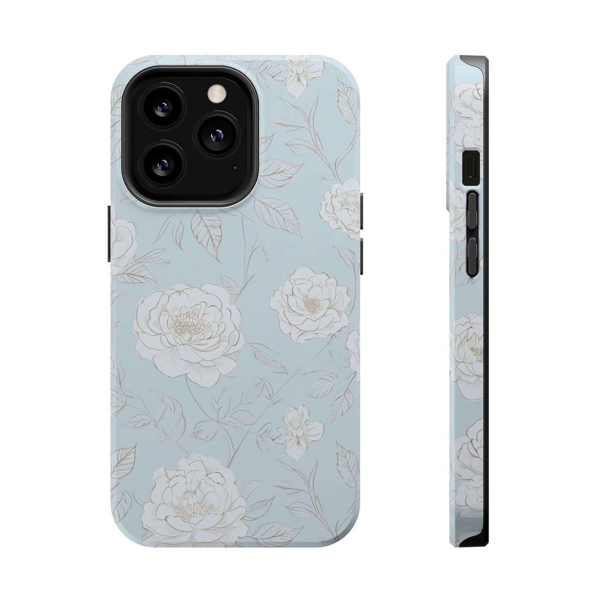 Blue Floral Magnetic Phone Case, alternate view