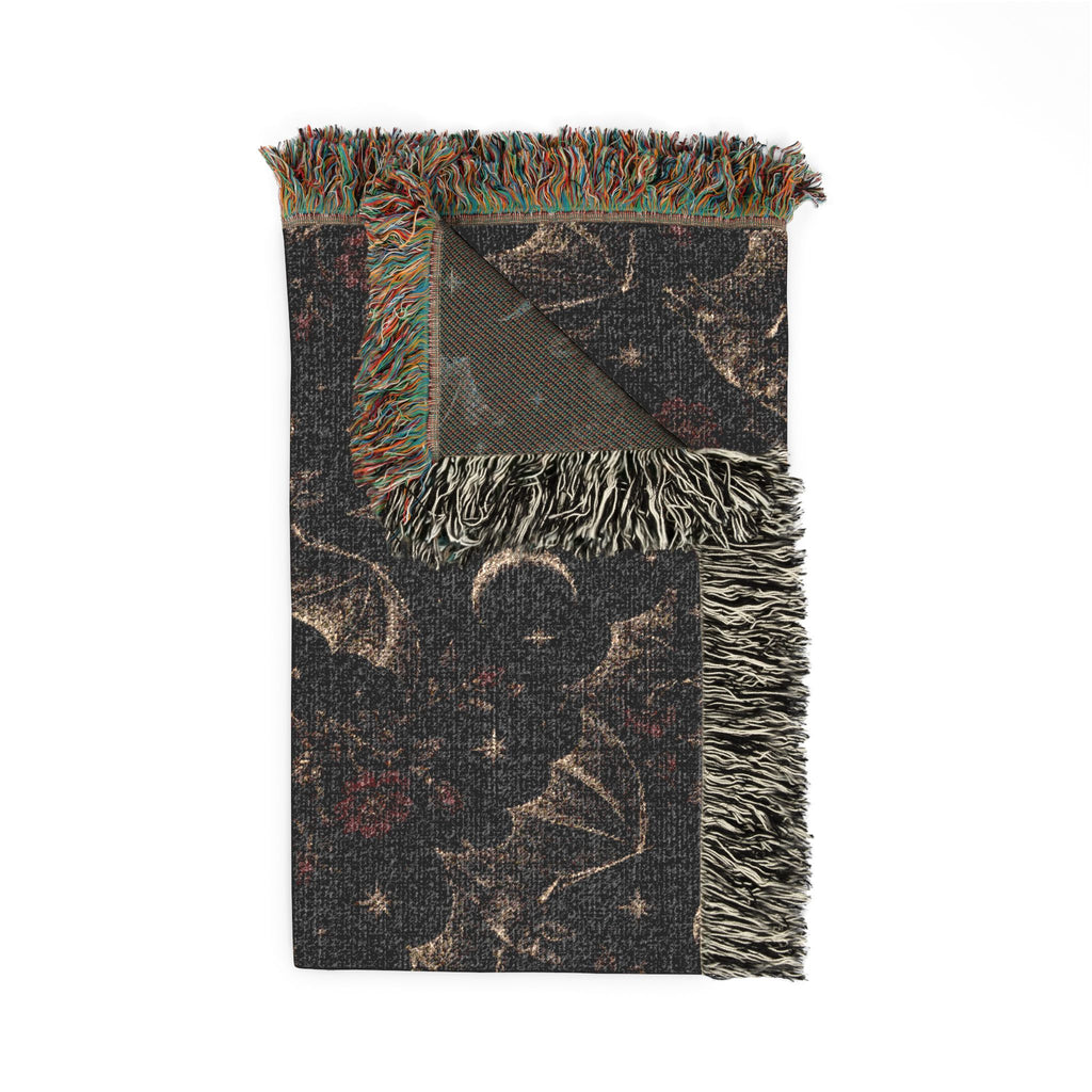 Gothic Bats Woven Throw Blanket Printify