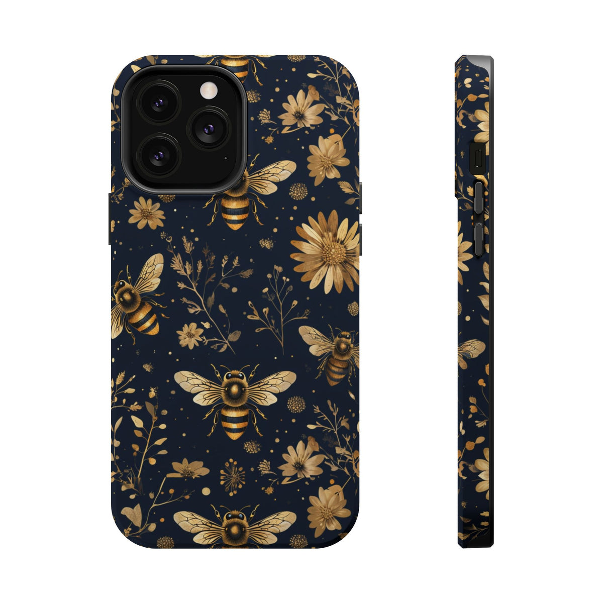 Gold Bees & Daisies Magnetic Tough Case, alternate view